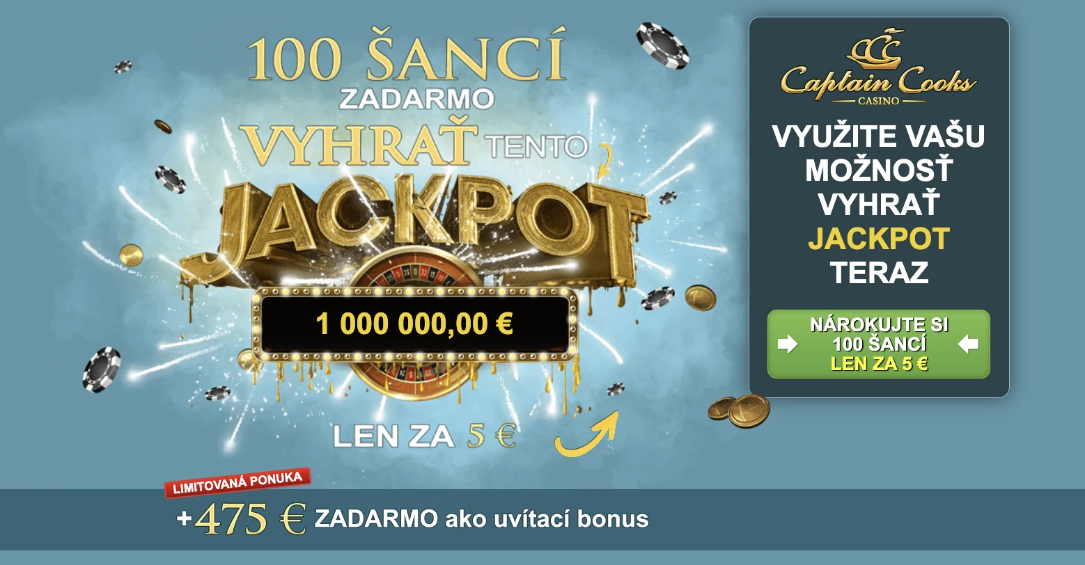 captain cooks casino bonusy len za 5 eur