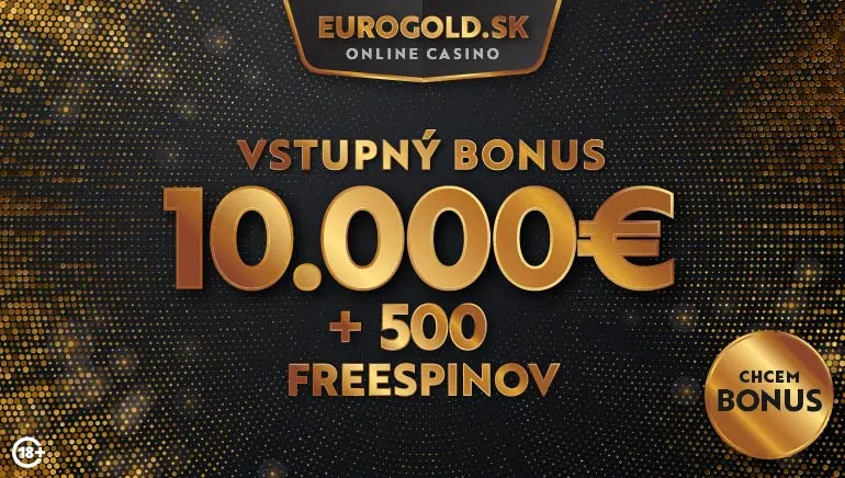 Eurogold Vstupný Bonus - 10 000€ + 500 FS