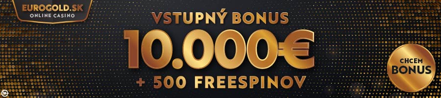 eurogold vstupný bonus 500 free spinov a 10 000€