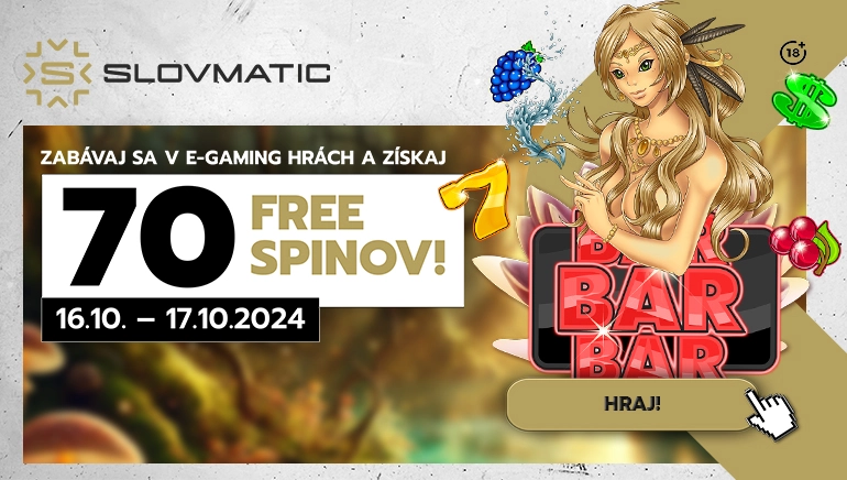 70 free spinov do Slovmatic Casino - Bonusy Dnes - egaming hry