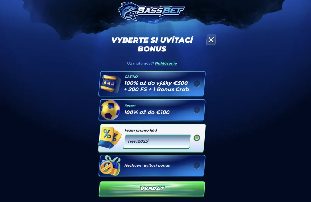 BassBet Casino registrácia s promokódom