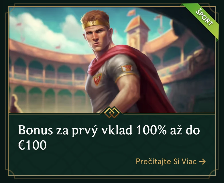 Casinia Casino Športový bonus za prvý vklad: 100% až do 100 €