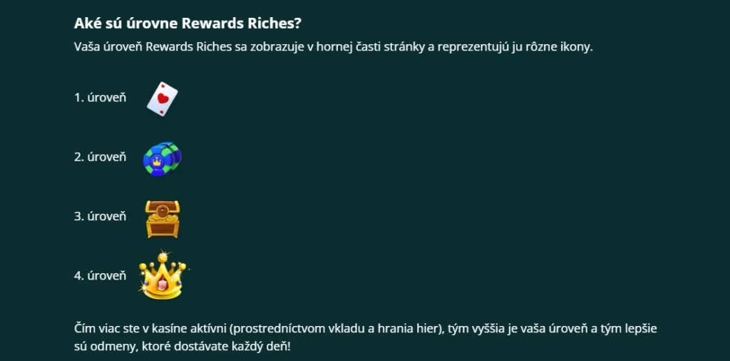 Čo to je bonusový vernostný program Rewards Riches?