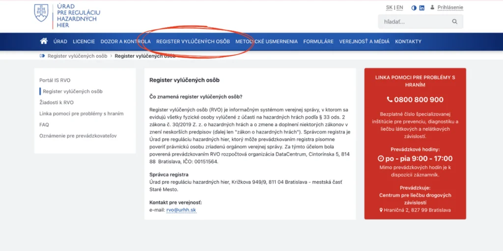 Register Vylúčených Osôb