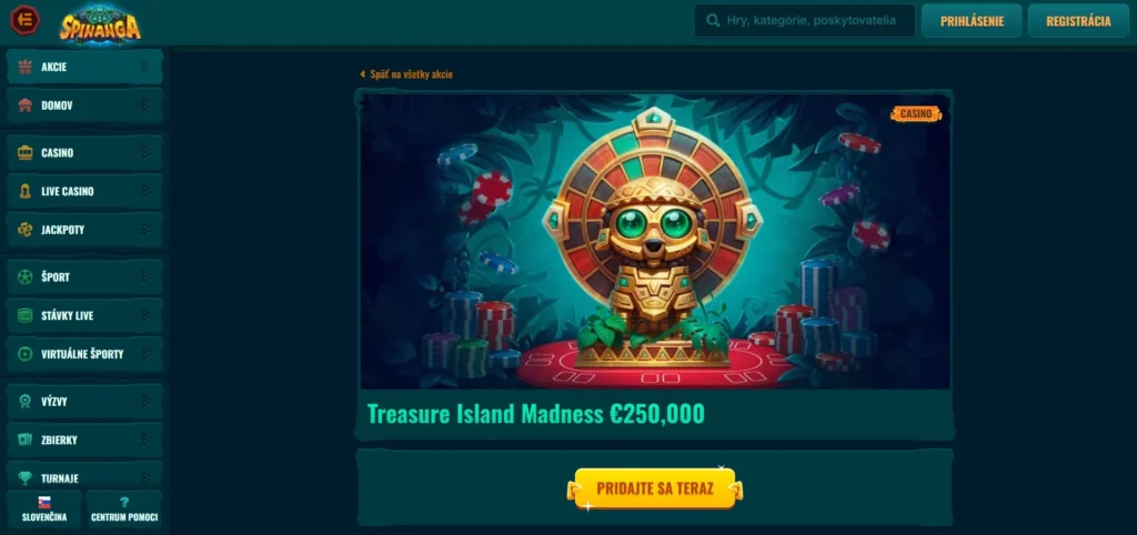 Spinanga Casino a jej promo súťaž Treasure Island Madess