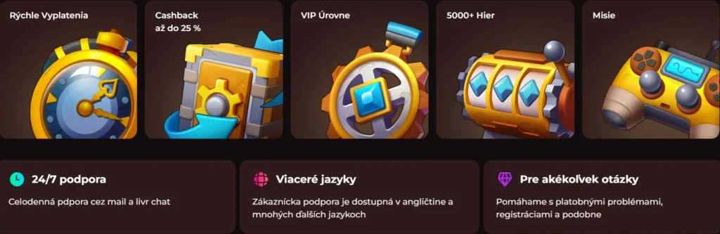 Vincispin casino výhody