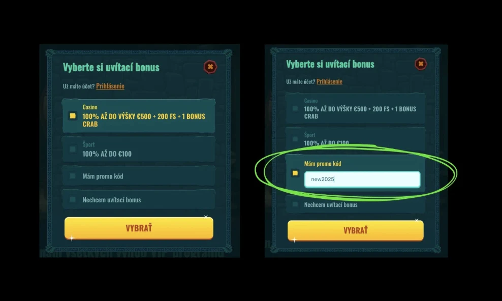 Spinanga Casino Registrácia - Využitie promokódu