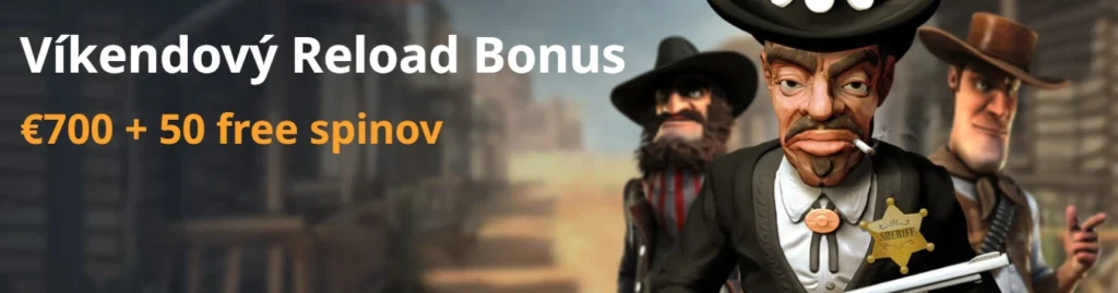 Víkendový bonus - 50% bonus až do 700 € + 50 free spinov