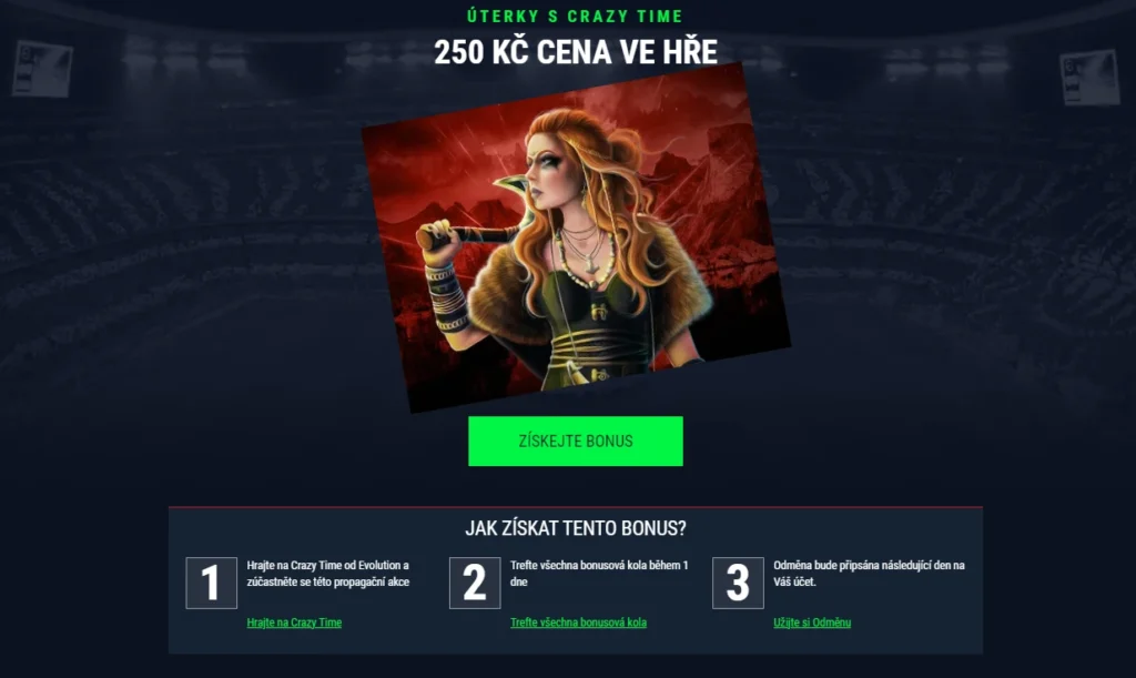 10 € bonus na hru Crazy Time každý utorok v Casinado Casino