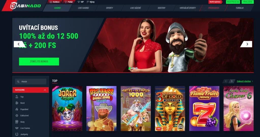 Casinado Casino hry a softvér