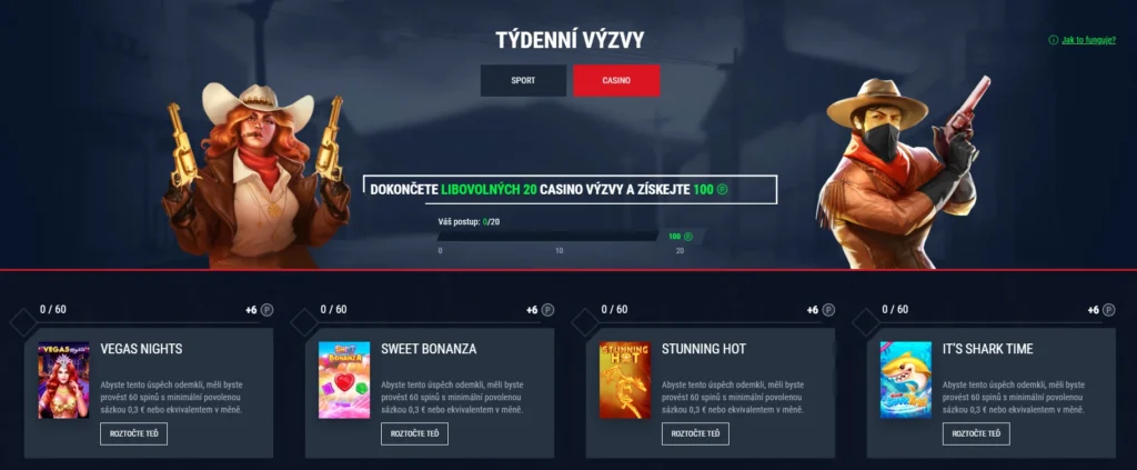 Týždenné výzvy v Casinado Casino