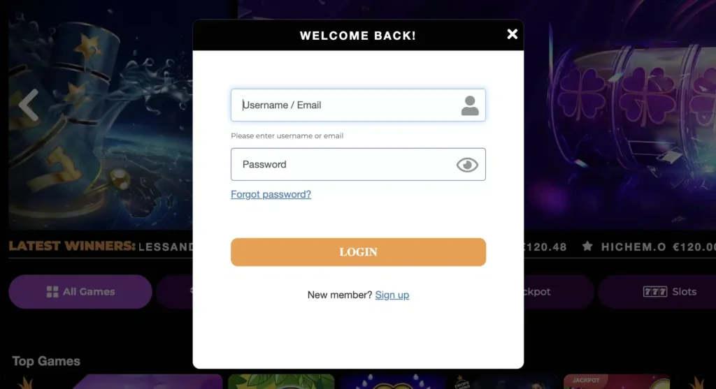 GratoWin Casino login / prihlásenie a obnova hesla