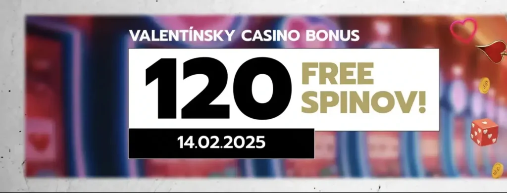 Oslávte lásku so štedrou odmenou - 120 Valentýnskych free spinov len za 0,10€ v Slovmaticu!