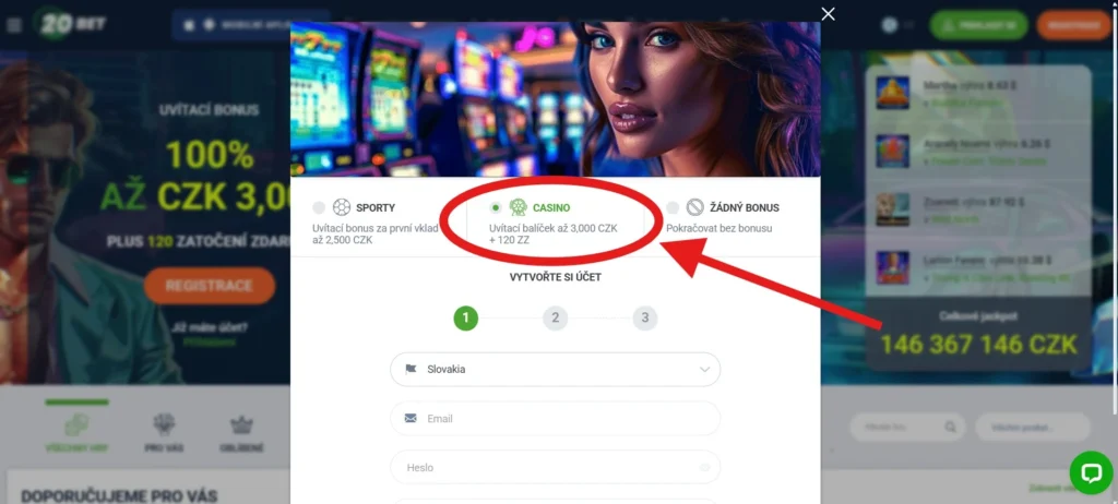 20Bet Casino registrácia