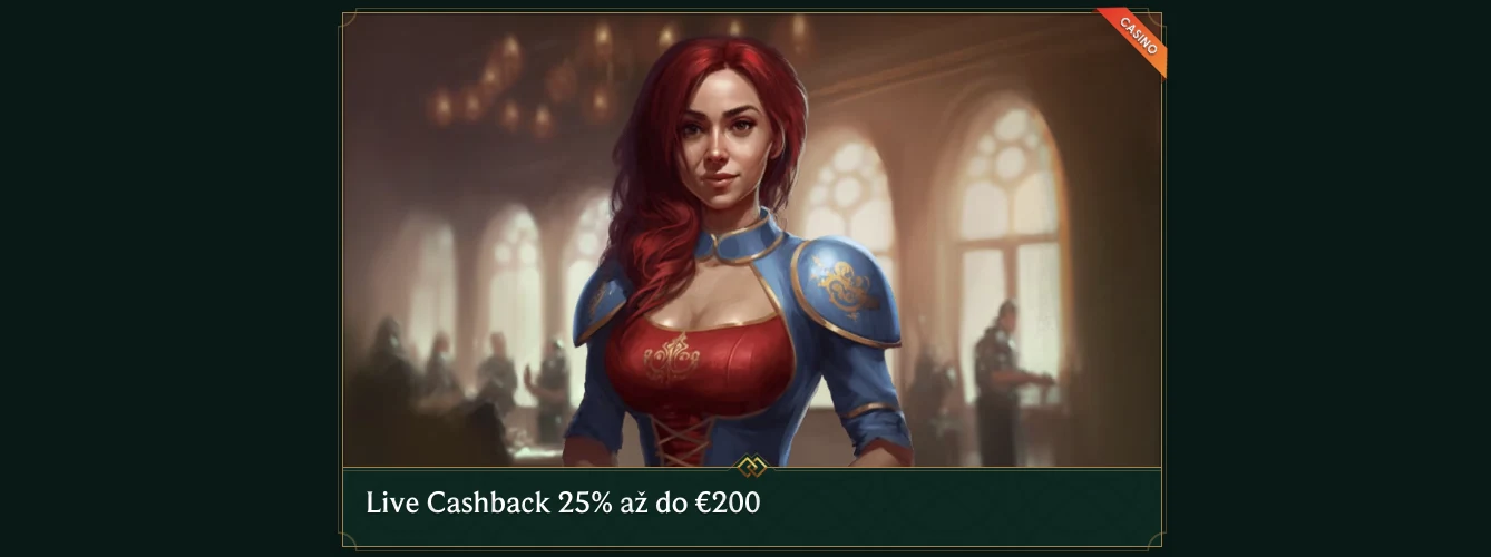 Live Cashback v Casinia Casino - Až 25 % naspäť!