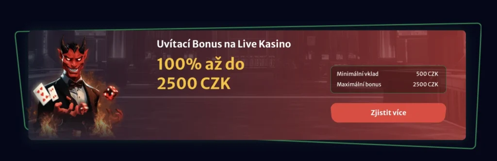Live Casino Welcome Bonus - 100 % až do 100 € v HellSpin Casino
