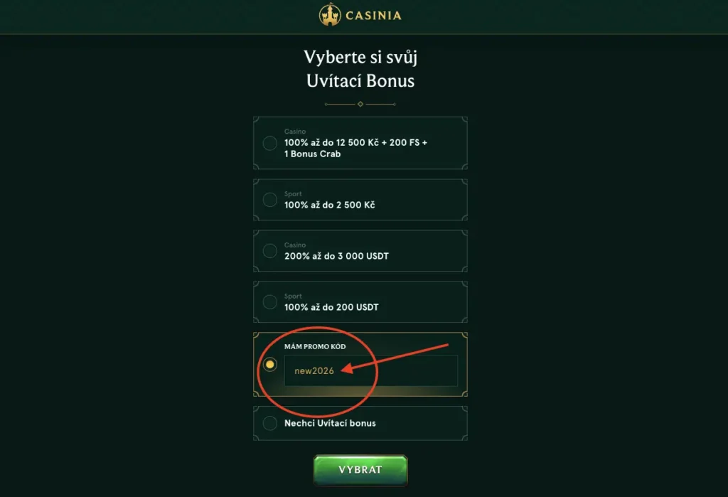 Casinia Casino - Bonus za registráciu s promokódom new2026