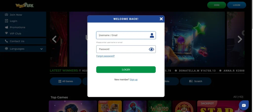 Winspark Casino Prihlásenie