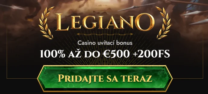 Legiano Casino uvítací bonus na prvý vklad a free spiny záver