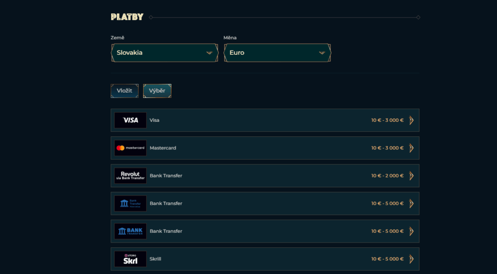MonsterWin Casino vklady