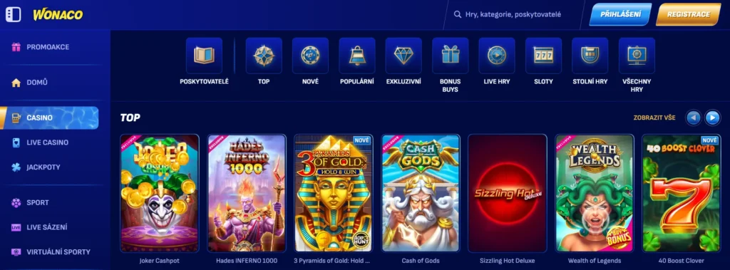 Wonaco Casino ponuka hier