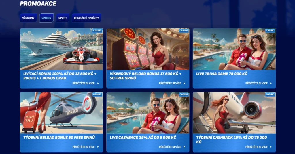 Wonaco Casino ponuka promo akcií
