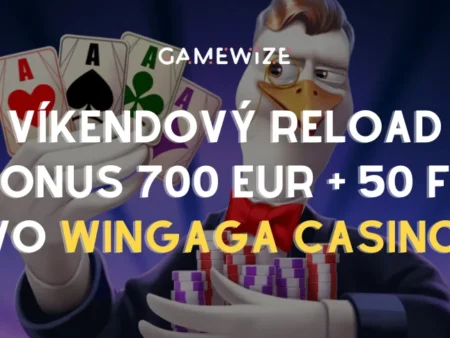Víkendový reload bonus vo WinGaga Casino – 50% až do 700 EUR + 50 free spinov!