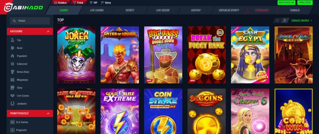 Casinado Bonus pri prvom vklade ponuka hier