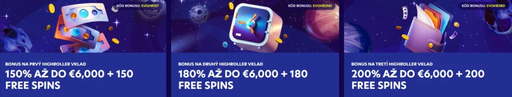 EvoSpin Casin highroller bonus