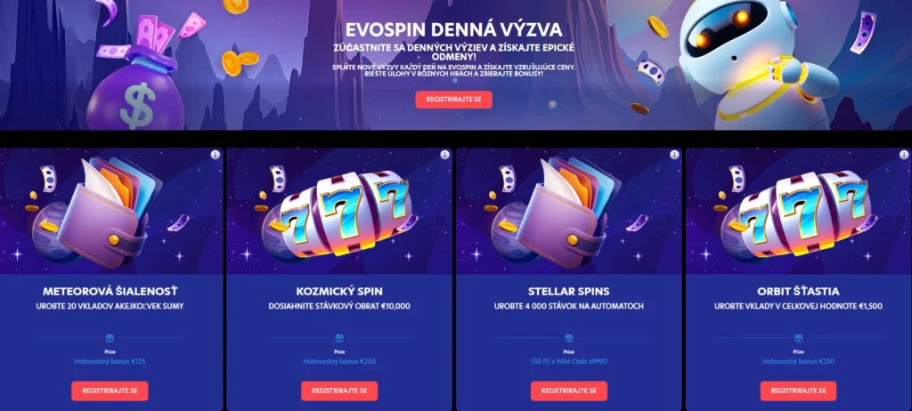 EvoSpin Casino úlohy