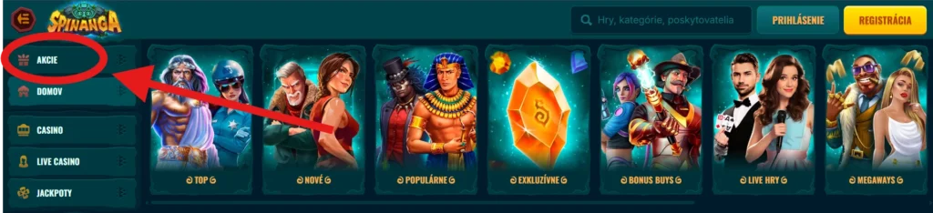 50 free spinov cez týždeň v Spinanga Casino akcie