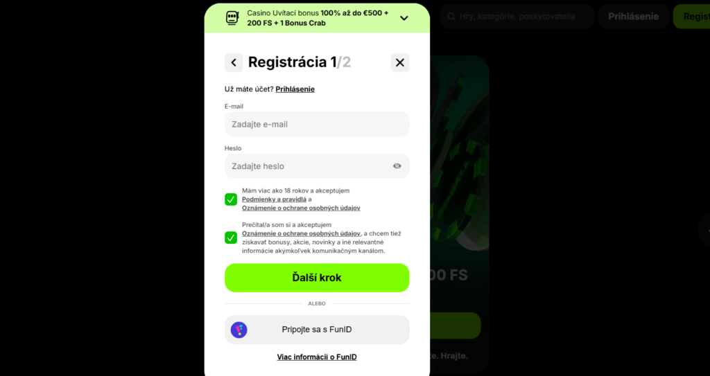SpinIt Casino registrácia