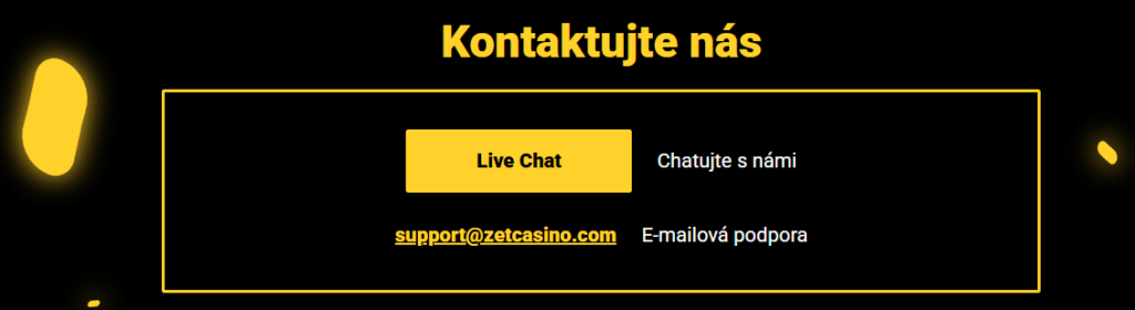 Zet Casino zรกkaznรญcka podpora