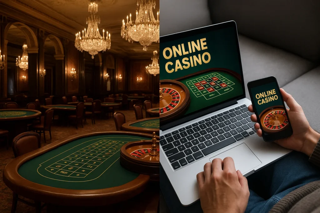 Online casino - online vs kamenné kasío
