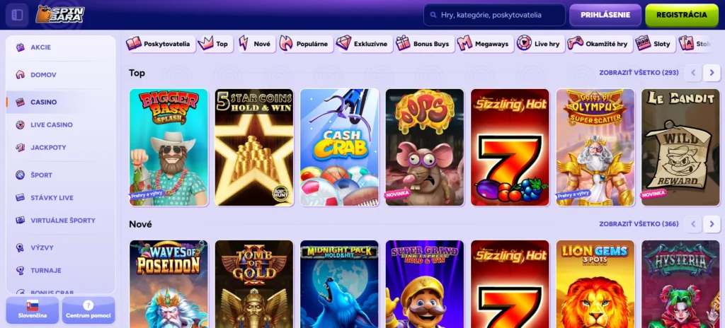 Spinbara Casino ponuka hier
