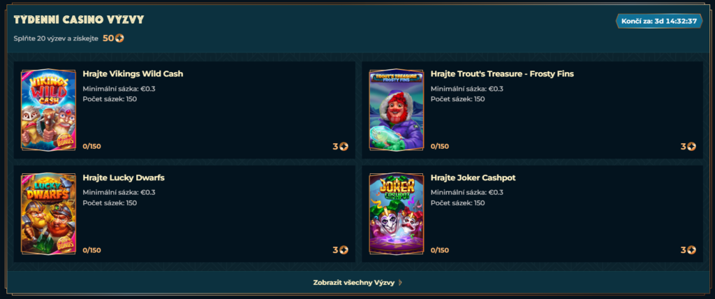 Výzvy v MonsterWin Casino týždenné výzvy