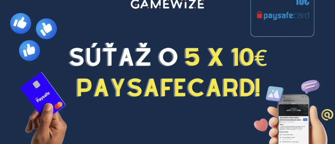 🎉 Aj túto nedeľu pokračujeme – 5 z vás vyhrá 10 € paysafecard! 🎉