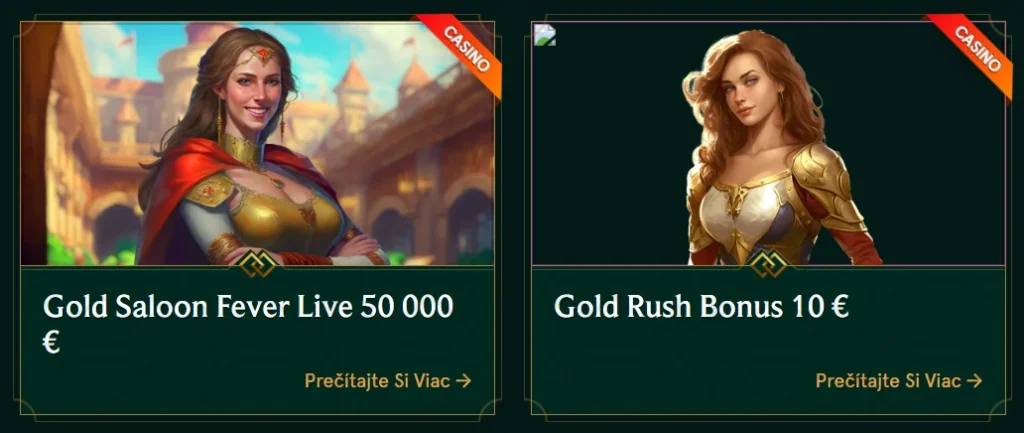 zlatá horúčka bonusy