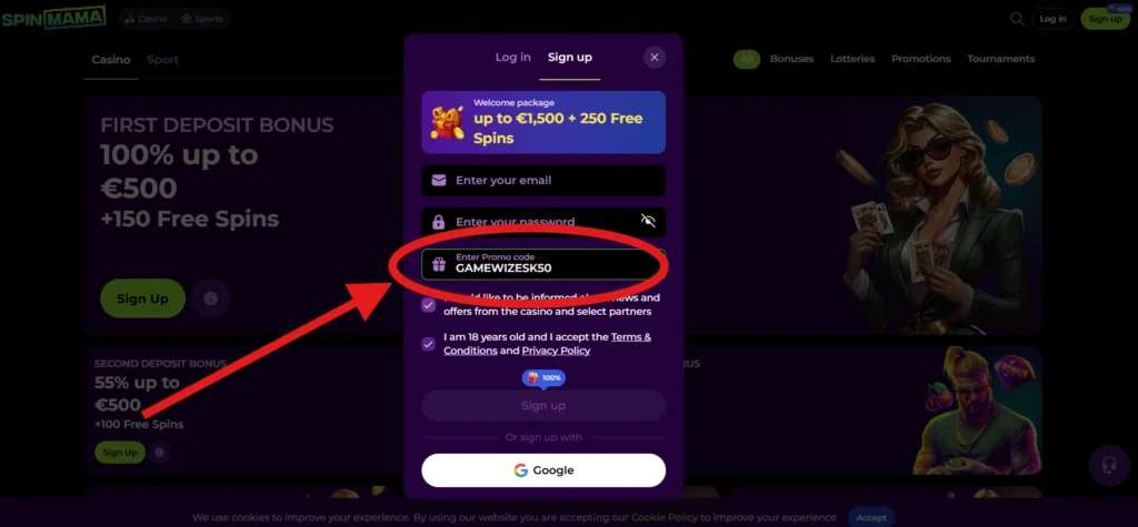 Spinmama Casino promo kód