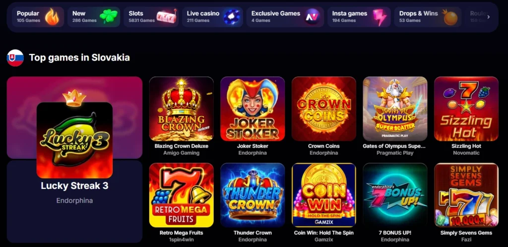 nv casino dostupné hry