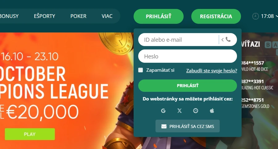 22Bet Casino prihlásenie