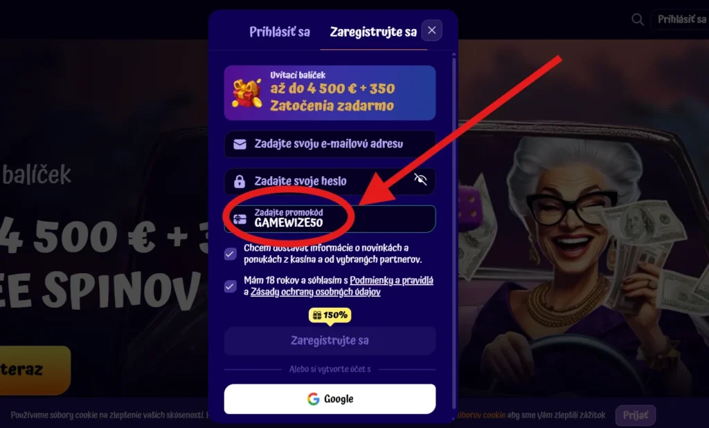 free spiny spingranny promo kód