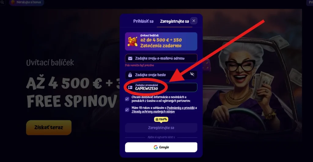 Spingranny Casino promo kód GAMEWIZE50