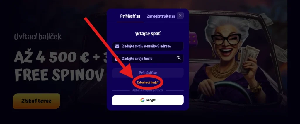 Spingranny Casino obnova hesla