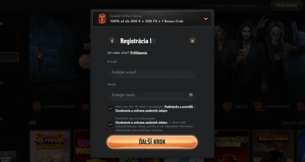 Gransino Casino registrácia