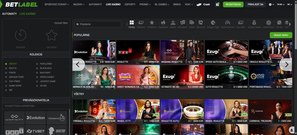 Betlabel Casino ponuka live casino hier