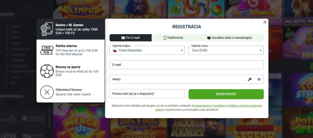 Betlabel Casino registrácia