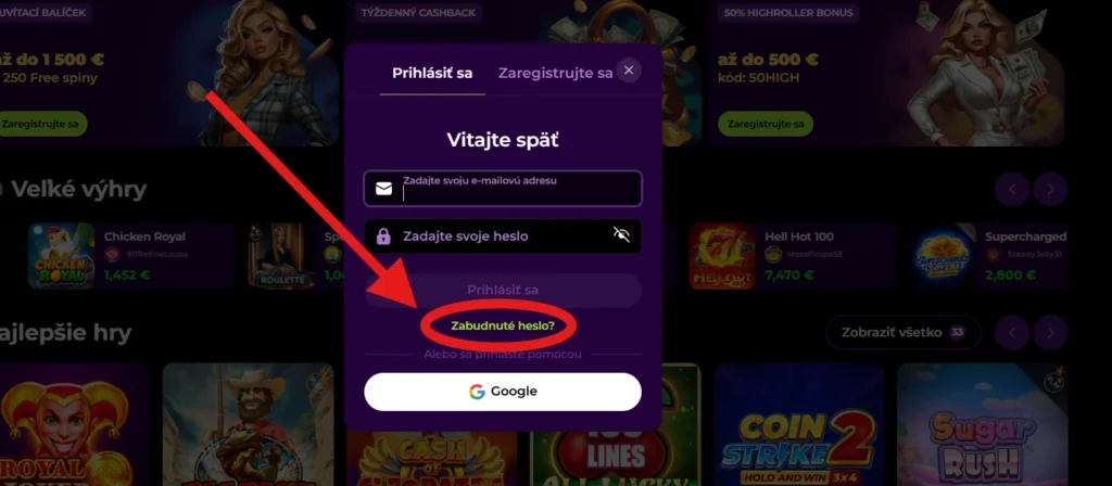 Spinmama Casino obnova hesla