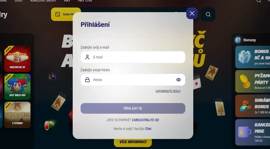Sazka Hry prihlásenie