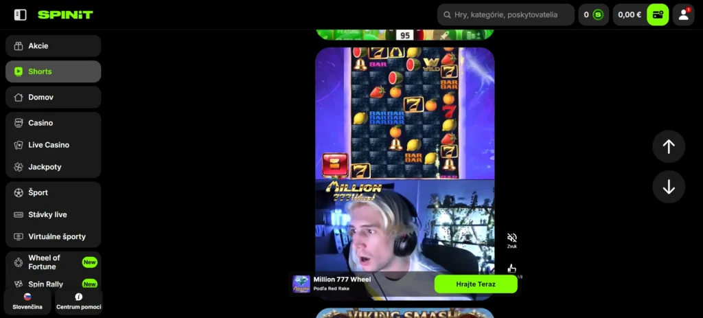 SpinIt koleso šťastia shorts